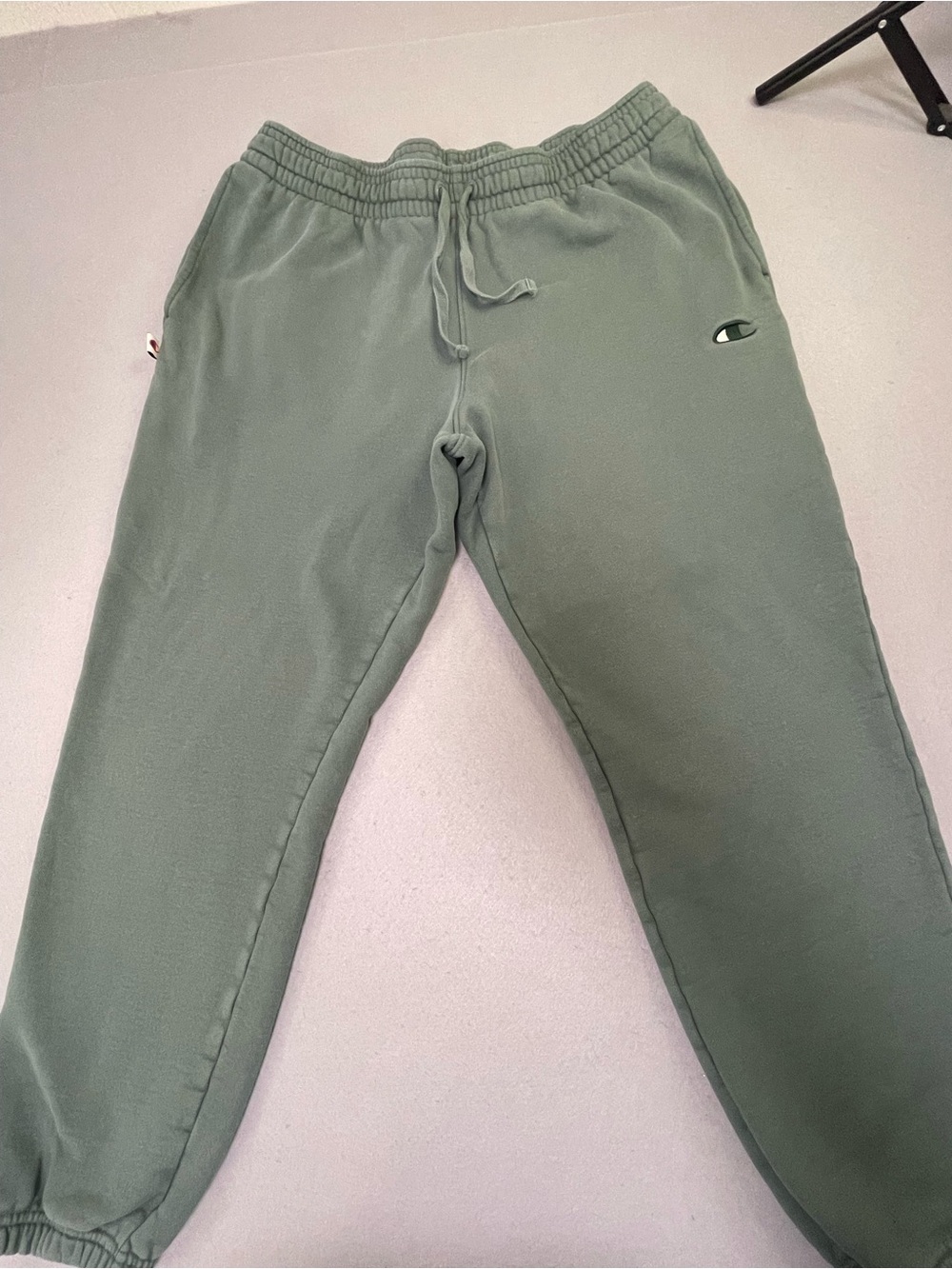 Champion Men's XL Green Fleece Jogger Pants Drawstring Elastic Waist Pockets 240
